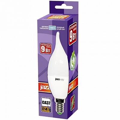 Лампа светодиодная Jazzway  E14 9Вт 5000K PLED-SP CA37 9w E14 5000K 400_400_2870877