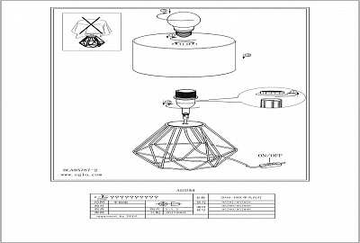 Настольная лампа декоративная Eglo Carlton 2 95789 400_400_1668285