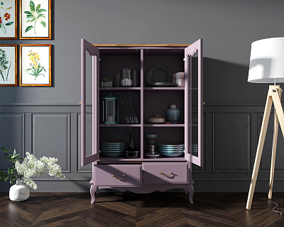 Шкаф "Leontina Lavanda" для посуды низкий с ящиками арт ST9355/2L 400_400_1933638