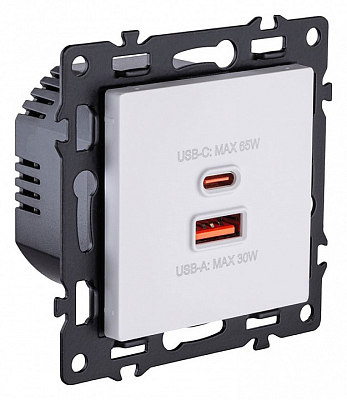 Розетка 2хUSB type A и C без рамки Kollinger Asthetik AS-024WH 400_400_3118742