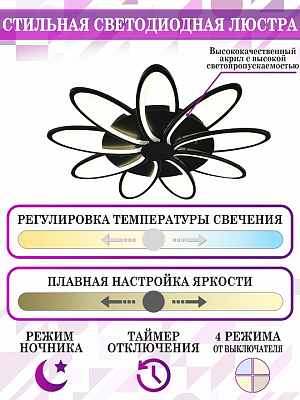 Потолочная люстра Natali Kovaltseva High-Tech Led Lamps HIGH-TECH LED LAMPS 82009 BLACK 400_400_1884752
