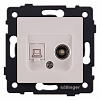ТВ-розетка и розетка Ethernet RJ-45 без рамки Kollinger  REA-021CM 100_100_3123389