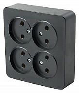 Розетка четверная без заземления Stekker София 49508 500_191_2301064