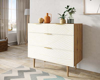 Комод с четыремя ящиками "Line" LN14/GR1/beige 400_400_1929988