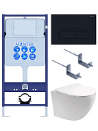 SET AQUATEK ЕВРОПА-017 4в1 (рама AQUATEK Standard INS-0000012 с клавишей KDI-0000017 и крепежом KKI-0000002+унитаз AQ1901-00 с тонким сиденьем sc) 500_191_3232683