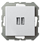 Розетка 2хUSB type A без рамки LIREGUS EPSILON 28-0352