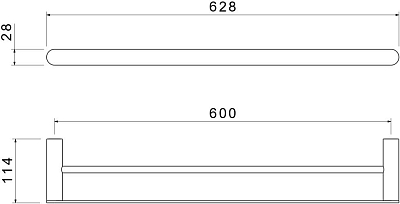 AQ4430MB ЛИРА полотенцедержатель двойной 600 мм, матовый черный 400_400_2412914