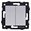Выключатель проходной двухклавишный без рамки Kollinger  REA-S-009GY 100_100_3124057