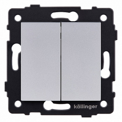 Выключатель проходной двухклавишный без рамки Kollinger  REA-S-009GY 400_400_3124057