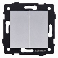 Выключатель проходной двухклавишный без рамки Kollinger  REA-S-009GY 500_191_3124057