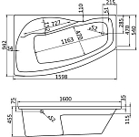 1.WH11.1.991 МАЙОРКА XL 160х95 ванна асимметричная акриловая левосторонняя белая 250_100_1434239