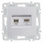 Розетка двойная RJ-11 и Ethernet RJ-45, без рамки Arte Milano am-206 206.44-1.silver 250_100_2167466
