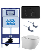 SET AQUATEK ЕВРОПА-069 4в1 (рама AQUATEK INS-0000025 +крепление KKI-0000002 +кнопка KDI-0000069 +унитаз AQ1901-00 +тонкое сиденье sc) 500_191_3232691