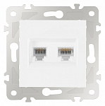 Розетка двойная RJ-11 и Ethernet RJ-45, без рамки Arte Milano am-203 203.44-1.white 250_100_2166644