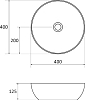 Умывальник UNI 400 SLIM керамический белый 100_100_2421139