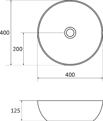 Умывальник UNI 400 SLIM керамический белый 400_400_2421139
