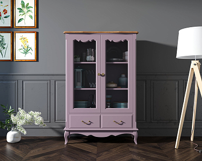 Шкаф "Leontina Lavanda" для посуды низкий с ящиками арт ST9355/2L 400_400_1933642