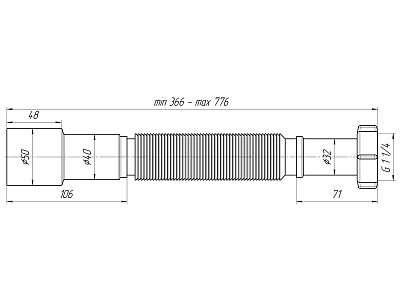 Гибкая труба 1 1/4"*40/50, ANI PLAST 400_400_2913284