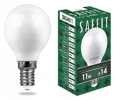 Лампа светодиодная Feron Saffit SBG4511 E14 11Вт 6400K 55140 400_400_1924537