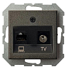 ТВ-розетка и розетка Ethernet RJ-45 без рамки LIREGUS EPSILON 28-113 100_100_2205063