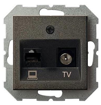 ТВ-розетка и розетка Ethernet RJ-45 без рамки LIREGUS EPSILON 28-113 400_400_2205063