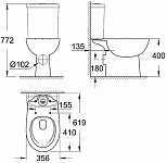 39349000 Bau Ceramic Унитаз безободковый напольный (бачок заказывается отдельно), горизонтальный выпуск 250_100_1440687