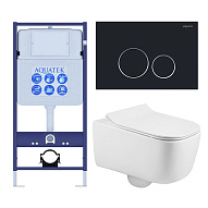 SET AQUATEK ЛУГАНО-020 4в1 (рама AQUATEK Standard INS-0000012+ кркпеж KKI-0000002+клавиша KDI-0000020+унитаз ЛУГАНО AQ2002-00 с тонким сиденьем soft-c 500_191_3226878