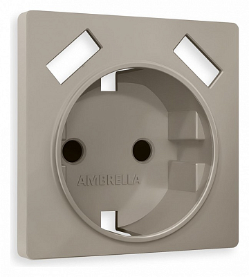 Накладка для розетки с заземлением и со шторками и 2хUSB type A Ambrella Volt ALFA AP3690 400_400_2185130