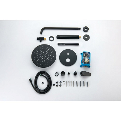 AQ1173MB БЕТТА Set 4 в 1 душевой комплект 3 режима, матовый черный 400_400_2408677