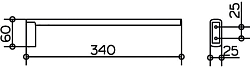 11522010000 EDITION 400 Полотенцедержатель 340 мм, одинарный, неповоротный, хром 250_100_2406125