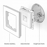Розетка Ethernet RJ-45 без рамки Werkel перламутровый рифленый W1181013 250_100_1881939