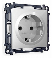 Розетка с заземлением и со шторкой, без рамки Ambrella Volt ALFA MA407010 500_191_2306932