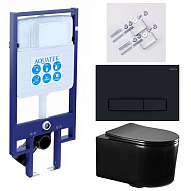 SET AQUATEK МИЯ-MB-025 4в1 (рама AQUATEK Standard INS-0000020+ крепеж KKI-0000002+клавиша KDI-0000025+унитаз AQ2004-MB с тонким сиденьем soft-close 500_191_3226894