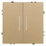Выключатель проходной двухклавишный с подсветкой без рамки Kollinger Eclipse EC-011GD 250_100_Array