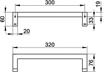 19107010000 EDITION 90 Square Поручень 320 мм, хром 250_100_1436793