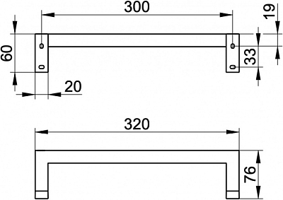 19107010000 EDITION 90 Square Поручень 320 мм, хром 400_400_1436793