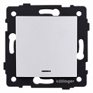 Выключатель одноклавишный с подсветкой без рамки Kollinger  REA-R-002WH 500_191_3123676