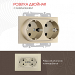 Розетка двойная с заземлением, без рамки Arte Milano am-206 206.40-2.shampan 250_100_2167370