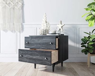 Комод "Boho" 2 ящика с рыбами арт BH03 400_400_1936547