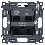 Механизм розетки телефонной RJ-11 со шторкам Ambrella Volt QUANT VM189 250_100_Array