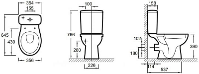 PATIO UJV102-00 безободковый чаша напольного унитаза, белый 400_400_2415923