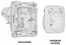 Розетка с заземлением и 2хUSB type A, без рамки Ambrella Volt OMEGA MO109010 250_100_2192670