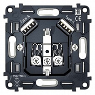 Механизм розетки с заземлением и 2хUSB type A Ambrella Volt QUANT VM155 500_191_2307799