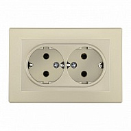 Розетка двойная с заземлением и со шторкой Arte Milano SET06-2 SET06-double-40-2 shampan 500_191_2305979