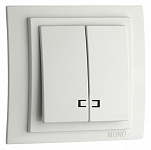 Выключатель двухклавишный с подсветкой без рамки Mono Electric Despina / Larissa 500-001925-103 250_100_2162208