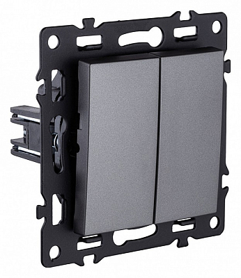 Выключатель проходной двухклавишный без рамки Kollinger Asthetik AS-005GY 400_400_3106824