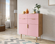 Большой комод с четырьмя ящиками и дверками "Line" LN17/GR1/pink 250_100_1930069