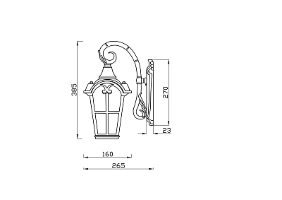 Настенный светильник (бра) Outdoor O413WL-01GB 400_400_807284