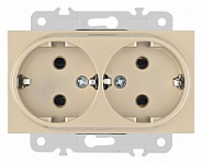 Розетка двойная с заземлением, без рамки Arte Milano am-203 203.40-2.shampan 250_100_Array