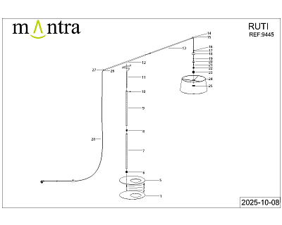 Торшер Mantra Ruti Ricca 9445 400_400_3098488